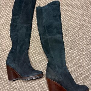 RARE UGG Fiorentina Black Over the Knee Wedge Boots Sexy Stylish Chic